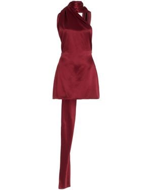 LAQUAN SMITH Scarf-detailed One-shoulder Silk Mini Dress - Red