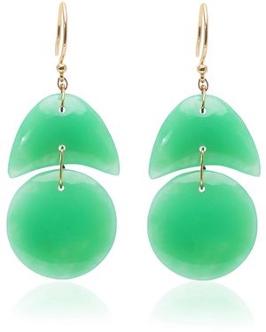 Ten Thousand Things Tiny Arps 18k Yellow Gold Chrysoprase Earrings - Green
