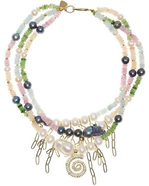 Joie Seashell 18K Morganite And Pearl Choker - Metallic