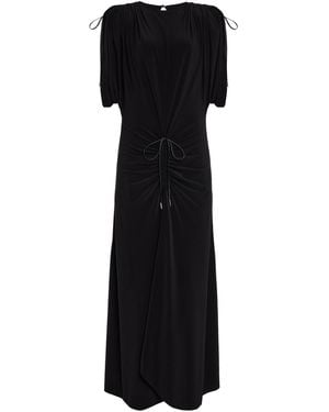 Brandon Maxwell The Sienna Gathered Maxi Dress - Black