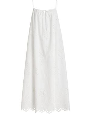 Matteau Broderie Cotton Midi Dress - White