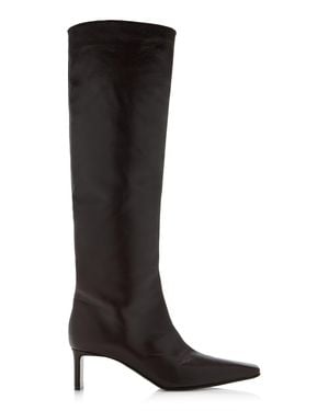 KHAITE One Knee-High Leather Boots - Black
