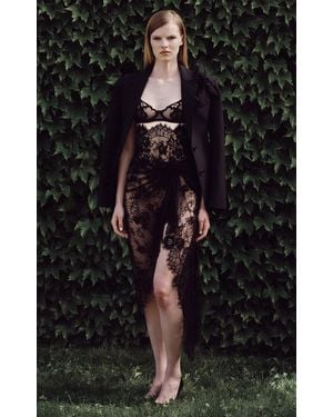 Monse Lace Multi-Waistband Corset Midi Skirt - Black