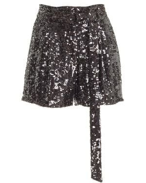 LAPOINTE Sequined High-rise Shorts - Black