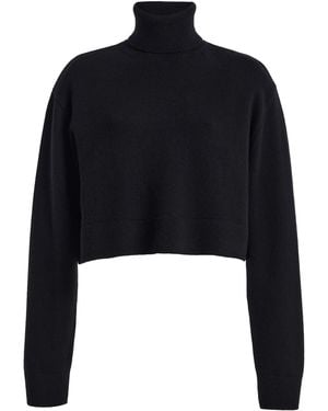 Michael Kors Croppted Turtleneck Cashmere Jumper - Black