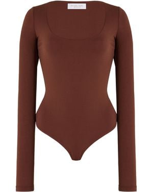 Michael Kors Jersey Scoop-neck Bodysuit - Brown