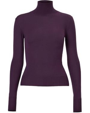 Carolina Herrera Wool-Silk Turtleneck Jumper - Purple