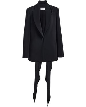 Brandon Maxwell The Ashlyn Scarf-Detailed Wool-Silk Tailoring Jacket - Black