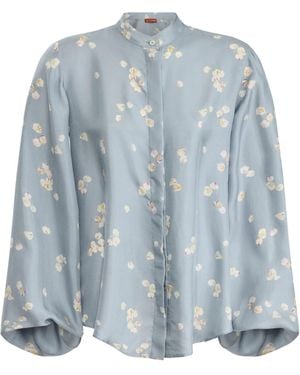 Altuzarra Magee Printed Silk Shirt - Blue
