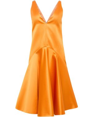 JW Anderson Draped Satin Midi Dress - Orange