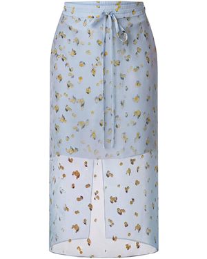 Monse Sheer Layered Silk Midi Skirt - Blue