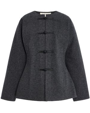 Rohe Peplum Wool Cardigan - Black