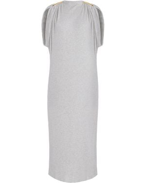Brandon Maxwell The Lucy Draped Ribbed Jersey Midi Dress - White