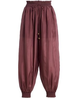Zimmermann Aster Silk Harem Trousers - Red