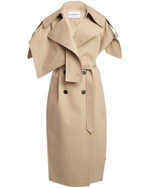 Givenchy Sleeveless Cotton Trench Coat - Natural
