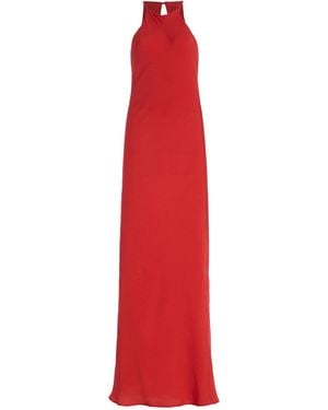 Giuliva Heritage The Martha Checked-Silk Maxi Dress - Red