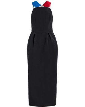 Rosie Assoulin Simon Says Cotton-Grosgrain Maxi Dress - Black