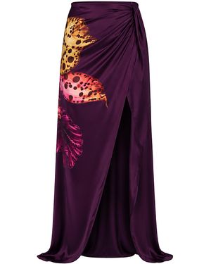 Andrés Pajón Neroli Printed Maxi Skirt - Purple