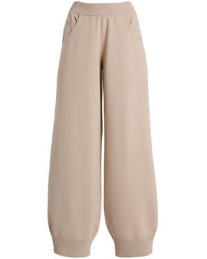 AMIYA Knit Wide-Leg Trousers - Natural