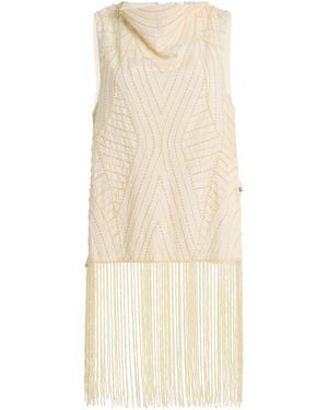 Sea Carlotta Embellished Cotton-Blend Top - Natural
