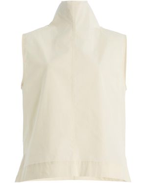 Brandon Maxwell The Finn Tie-Neck Cotton Top - White