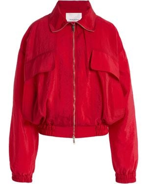 Frankie Shop Drea Sheer Bomber Jacket - Red