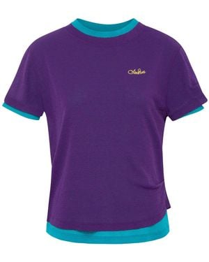 Siedres Rae Contrast-Trim T-Shirt - Purple
