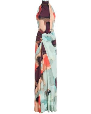 Silvia Tcherassi Exclusive Frances Open-Back Printed Jersey Maxi Dress - White