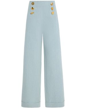 Franchise Exclusive Bijou Cotton Trousers - Blue