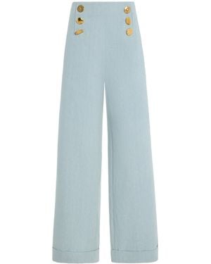Franchise Exclusive Bijou Cotton Trousers - Blue