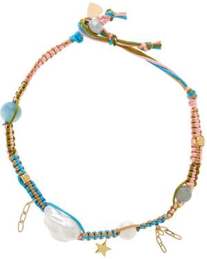 Joie Sparkling Starry Night Sky Silk Rocker Choker - Metallic
