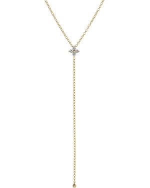 EF Collection Fleur 14K Diamond Lariat Necklace - Metallic