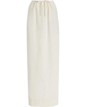 Prada Linen Maxi Skirt - White