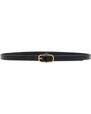 TOTEME Slim Leather Belt - Black