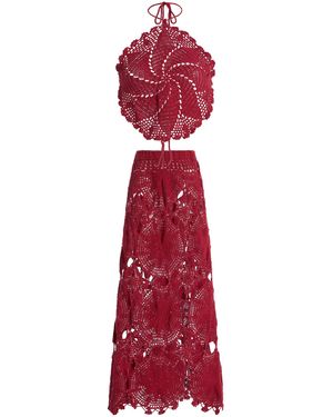 Akoia Swim Exclusive Libre Crocheted Cotton Skirt Set - Red
