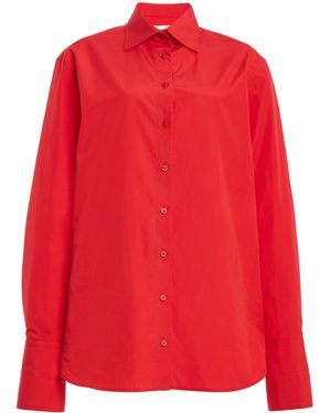 Brandon Maxwell The Francesca Cotton Shirt - Red