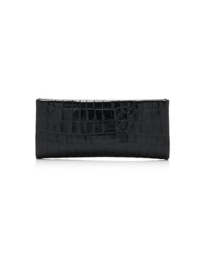 STAUD Muse Croc-Effect Leather Clutch - Black