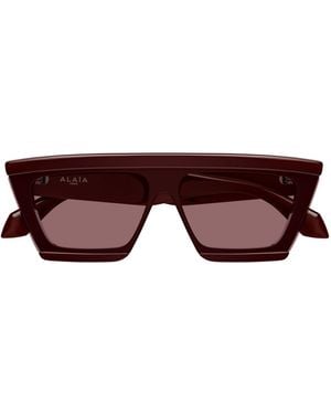 Alaïa Mask-Frame Acetate Sunglasses - Red