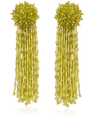 Oscar de la Renta Tassel Drop Earrings - Yellow