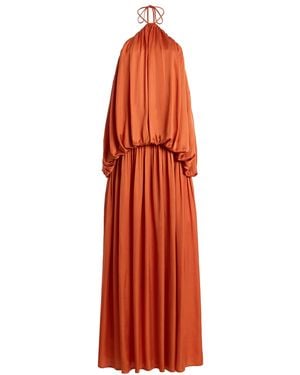 Third Form Dreamt Satin Maxi Halter Dress - Orange