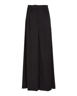 A.W.A.K.E. MODE Full Split Wide Leg Trousers - Black