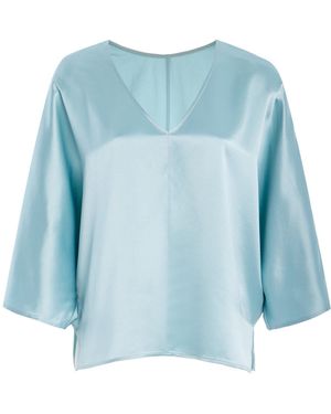 By Malene Birger Lucia Relaxed V-Neck Top - Blue