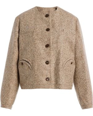 Blazé Milano Seanna Gliss Alpaca-Wool Bolero - Natural