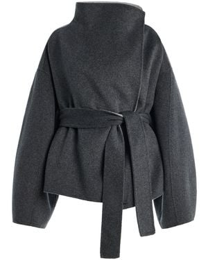 Frankie Shop Onelle Reversible Wool-blend Short Coat - Black