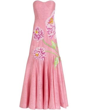 La Fuori Peony Petaleeza Corset Gown - Pink