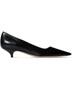 The Row Liisa Kitten Three Leather Pumps - Black