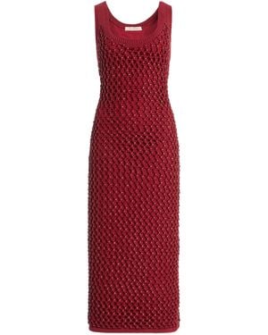 DIOTIMA Exclusive Emin Crystal-Embellished Knit Midi Dress - Red
