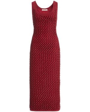 DIOTIMA Exclusive Emin Crystal-Embellished Knit Midi Dress - Red