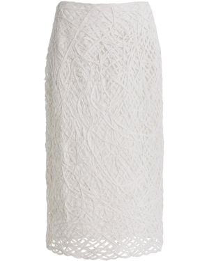 DIOTIMA Marseille Embroidered Midi Skirt - White