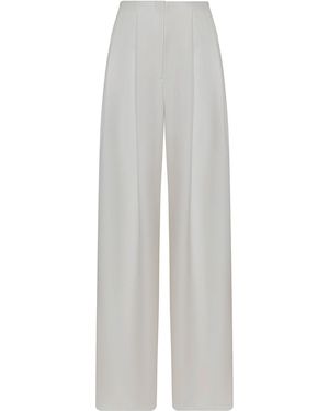 ANDRES OTALORA Hilo Interior Mid-Rise Wide-Leg Trousers - White